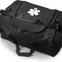 ASA TECHMED Large EMT First Responder Trauma Medical Bag Empty for Home 21x12x9 Inches, Office, School, EMTs, Paramedics, First Responders, Black