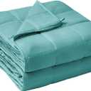 yescool Weighted Blanket for Adults (17 lbs, 48" x 72", Teal) Cooling Heavy Blanket for Sleeping Perfect for 160-180 lbs, Twin Size Breathable Blanket with Premium Glass Bead, Machine Washable