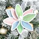 Soulchen 12 Pcs 12'' Pastel Christmas Decor Candyland Christmas Poinsettia Tree Decorations Candy Artificial Flowers Colorful Candy Xmas Ornaments for Xmas Decor Party Favors Supplies