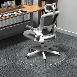 Non-Slip Office Chair Mat for Carpet, 35 x35Inches Clear Plastic Desk Mat for Rolling Chairs, Waterproof and Oil-Resistant, Anti-Fatigue Mat for Standing Desk (Carpet-round 36*36)
