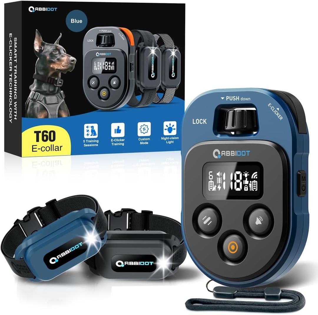ABBIDOT Dog Training Collar with Remote, Model T60 Pro, Trainer’s Choice, 6 Modes, Custom Mode Included, 4100Ft Waterproof Adjustable Rechargeable E Collar, Fits 5-120lbs Small, Medium, Large Dogs