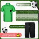 Soccer Referee Jersey, 7PCs Soccer Referee Kit, Referee Cards, Whistle, Socks, Flags, Soccer Referee Costume for Adult (Green, S)
