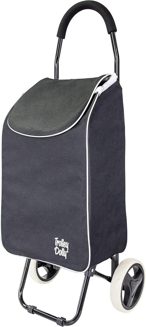 Dbest Products Trolley Dolly Sport Foldable Grocery Cart on Wheels Multi Use Rolling Cart with Removable Bag and Hand Truck Dolly Function, Black