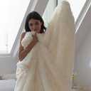 COOVA Ultra Soft Faux Fur Twin Blanket – Fuzzy Fluffy Cozy Microfiber Blankets, Warm Thick Plush Sherpa Fleece Throw Blanket for Couch,Bed,Sofa,Ideal Gift for Women.(Ivory White, 60"x80")