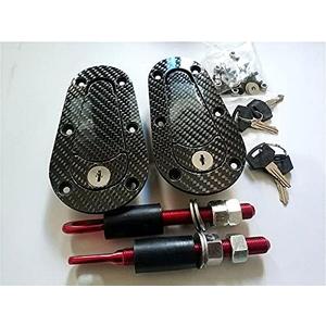 Universal JDM Carbon Fiber Hood Pin Plus Flush Mount latch Kit Lock With Keys