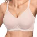 Vertvie Womens Seamless Bras Wireless No Underwire Push Up Bra Full Coverage Racerback Supportive Everyday Bralettes (3X-Large, Nude)
