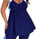 Arolina Plus Size Swimsuit for Women Two Piece Modest Tankini Full Coverage Tummy Control Bathing Suits with Shorts