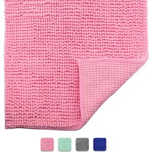 Mat Rugs Washable, Bathroom Carpets, 4 Pieces, 47x28 inches, Pink, Gray, Blue, Green