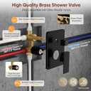 Kurpot Shower System with Tub Spout, All Metal Matte Black Shower Faucet Set with Valve, 10'' Rain Shower Head with Handheld Spray, 59'' Shower Hose and Diverter, Wall Mounted Bath Tub Faucet Set