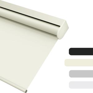 Blackout Roller Shades Cordless Color-Matched Roller Window Blind Free-Stop Simple Style Thermal Insulated Roll Up Blind for Home Office, Beige, Custom Size
