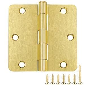 12 Pack Black Door Hinges Black Matte Black Hinges for Doors 3 1/2 Interior Door Hinges 3.5" x3.5 Inch Hinges Rounded 1/4" Raidus Standard Residential Bedroom Door Hinge Sturdy Door Hardware