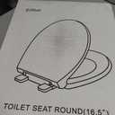 Round Toilet Seat, Standard 16.5 Slow/Soft Close Round Toilet Seat for Round Toilets, No-Slam Quiet-Close Lid, Easy-to-Install, White, Durable Never-Loosen Design