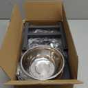 Elevated Dog Bowls, Non-Slip Dog Feeder with 1*Stainless Steel Dishes & 1*Slow Feeder Bowl, 5 Heights Adjustable Raised Bowls,  8" for Medium Dogs 1 Basic&1Slow Bowl, Black 