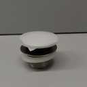 KRAUS PU-20GWH Gloss White Pop-Up Drain with Porcelain Ceramic Top for Bathroom Sink without Overflow