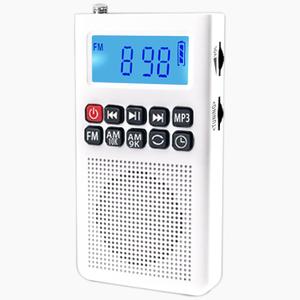 YF35 3-in-1 Portable Radio AM FM MP3 Player Voice Recorder- Multi-Function Excellent Reception and Rechargeable Battery Small Receiver for Indoor/Outdoor(White)