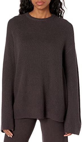 The Drop Women's Alice Crew-Neck Back-Slit Ribbed Pullover Sweater, XXL The Drop Women's Alice Crew-Neck Back-Slit Ribbed Pullover Sweater, XXL