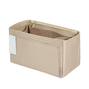 ZTUJO Purse Organizer Insert For Handbags, Silky Touching Bag Organizer Insert With Bottle Holder, Perfect for Speedy, Neverfull, Tote, ONTHEGO, Artsy, Handbag and More (Slender Large, Silky Beige)