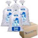 10LB LDPE Ice Bags  500 Clear 11.5"x22" Units, 1.45 mil Thickness  Durable Storage Solution for Freezer, Food Handling, Commercial Use, Machine-Compatible, Bulk Packaging - AssurePak