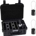 Pistol Case for Multiple Handguns TSA Approved Travel Pistols Box with 2 Locks Pre-cut Heavy Duty Waterproof (16.34 x 12.4 x 6.5 Inch, Black)