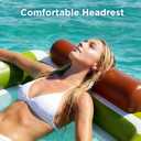 Funscape Large Inflatable Pool Float, Water Floating Hammock Tanning Pool Lounger for Adult, 76" x 67" Sun Bathing Tan Bed, Swimming Water Raft Floatie W/Mesh Mat, Summer Beach Lake Party Gifts Green