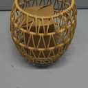 Rattan Lampshades,Woven Wicker Hanging Lamp Covers Shade,Rattan Boho shade for wall sconce lamp shade replacement (Oval 1  pack-d)