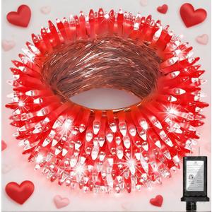 XIKENGSHQ 1500LED Valentine Lights Outdoor Use, 470ft 12 Modes Red Valentines Day Decorations with Timer Dimmable, Waterproof Christmas Lights for Xmas Patio Yard Fence Balcony Garden Party