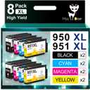 Miss Deer 950 951 XL Combo Pack,Compatible Replacement for HP 950 951XL,Work with Officejet Pro 8610 8600 8620 8630 8640 8100 8615 251dw 271dw 276dw,8 Pack