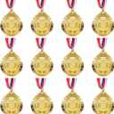 12 Pack Gold Award Medals for Kids Sports Volleyball Games, Adult Volleyball Metal Medals, Party Favors, 2 Inches