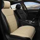 Black Panther Car Seat Cover, Luxury Car Protector, Universal Anti-Slip Driver Seat Cover with Partial Backrest Coverage (Middle Part Only) (1 Piece, Beige)