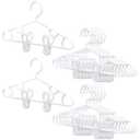 Hsei 5 Pack Baby Hangers with 10 Clips, Plastic Kids Pants Hangers for Nursery Closet Top and Bottom Clothes Hanger Set for Newborn Infant Toddler(5 Packs Total,White,10.6 Inch)