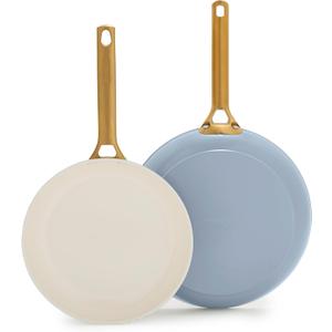 GreenPan Nonstick Reserve Pro 10 & 12 Frying Pan Set, NSF Certified Ceramic, Hard Anodized PFAS-Free Skillets, Stainless Steel Handles, Oven & Dishwasher Safe, Glacier Blue