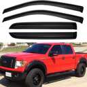 Window Visors Rain Guards for 2009-2014 Ford F150 SuperCrew Cab, Out-Channel Window Vent Wind Deflectors Visors Shades for 2010-2014 F-150 SVT Raptor Full-Size Cab