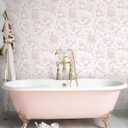 2 x Guvana Floral Peel and Stick Wallpaper Boho Contact Paper Pink and White Wall Paper Modern Removable Wallpaper for Bedroom Bathroom Nursery Mural Self Adhesive Waterproof Vinyl Roll 17.3in78.7in