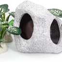 Fish Aquarium Decorations Cave Hide with Viewing Window for Betta Fish Tank Decor (Green 3)