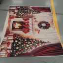 LYCGS 7x5ft Christmas Fireplace Backdrop for Photography Red Curtain Socks Xmas Tree Photo Background Merry Christmas Party Decor