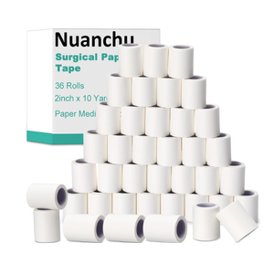Nuanchu 36 Rolls Paper Surgical Tape 2 Inch x 10 Yards Medical Tape Suitable for Sensitive Skin Breathable First Aid Adhesive Surgical Ideal for Securing Gauze and Dressings Bandage(White)