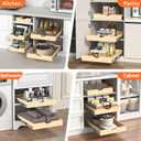 ZOINLIY 21''W X 21''D X 3''H Wooden Pull Out Drawer for Cabinet, Cabinet Organizer for Kitchen, Soft Close Slide Out Shelves, Heavy Duty, Fully Expandable - Bottom Mounting