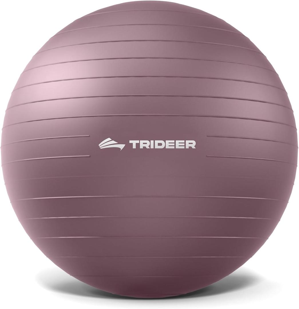 Trideer Exercise Ball, Stability Yoga Ball for Physical Therapy, Active Sitting, Pregnancy & Birth Labor Prep, Core Strength, Balance Training, Posture Improvement and Daily Stretching, Rosy Morning Glow L(23-26ines/58-65cm)