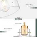8" Brushed Gold Pendant Lights Kitchen Island, Clear Glass Shade