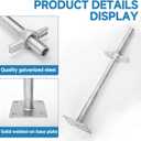jxgzyy 4 Pcs 24" Adjustable Scaffold Leveling Jack 1-3/8" OD Galvanized Screw Jack with Base Plate Threaded Rod Scaffolding Feet for Baker-Style Scaffolding