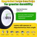 MAXROLLORS (2Pack) 13x6.50-6 Lawn Mower Flat Free Tires and Wheels Assembly