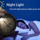 TooTa Vintage Retro Analog Alarm Clock, 4 inch Super Silent Non Ticking Small Clock with Night Light, Battery Operated, Simply Design, for Living Room, Bedroom, Bedside, Desk, Gift Clock (Arabic)