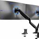 VIVO Premium Aluminum Heavy Duty Dual Monitor Arm for Ultrawide Monitors up to 40 inches and 24 lbs Each, Desk Mount Stand, Pneumatic Height, Max VESA 100x100, Black, STAND-V202Q