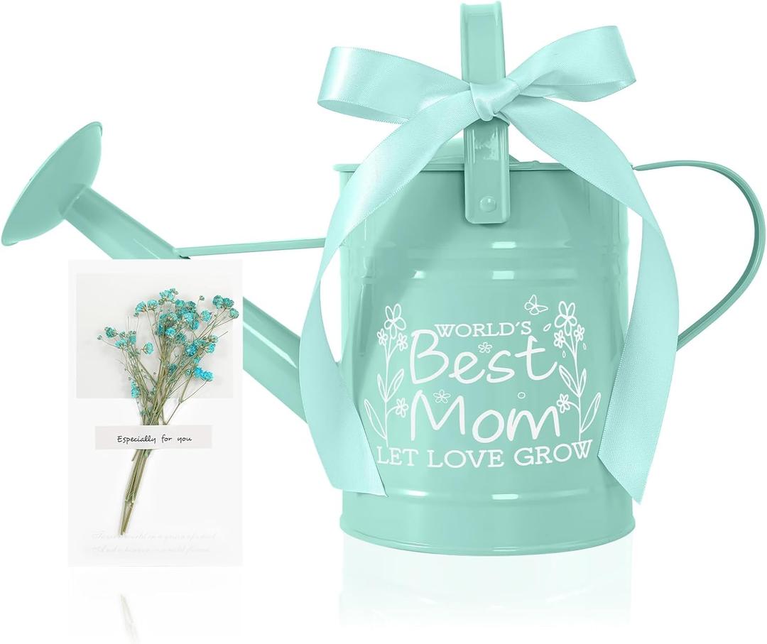 Gifts for Mom, Gardening Gifts for Women, Best Gifts for Mom from Daughter Son,Metal Watering Can for Indoor Plants, 1/2 Gallon, Mint Green