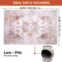 COTPOLY 4' x 6' Washable Area Rug Low Pile Cotton Non-Slip Terracotta