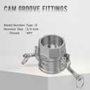 316 Stainless Steel Cam & Groove fittings，3/4" NPT Female Camlock and Male Thread Groove hose fitting，3/4 Camlock Fitting apply to Industrial and Agriculture.(Cam lock 3/4" Type D + Type F)