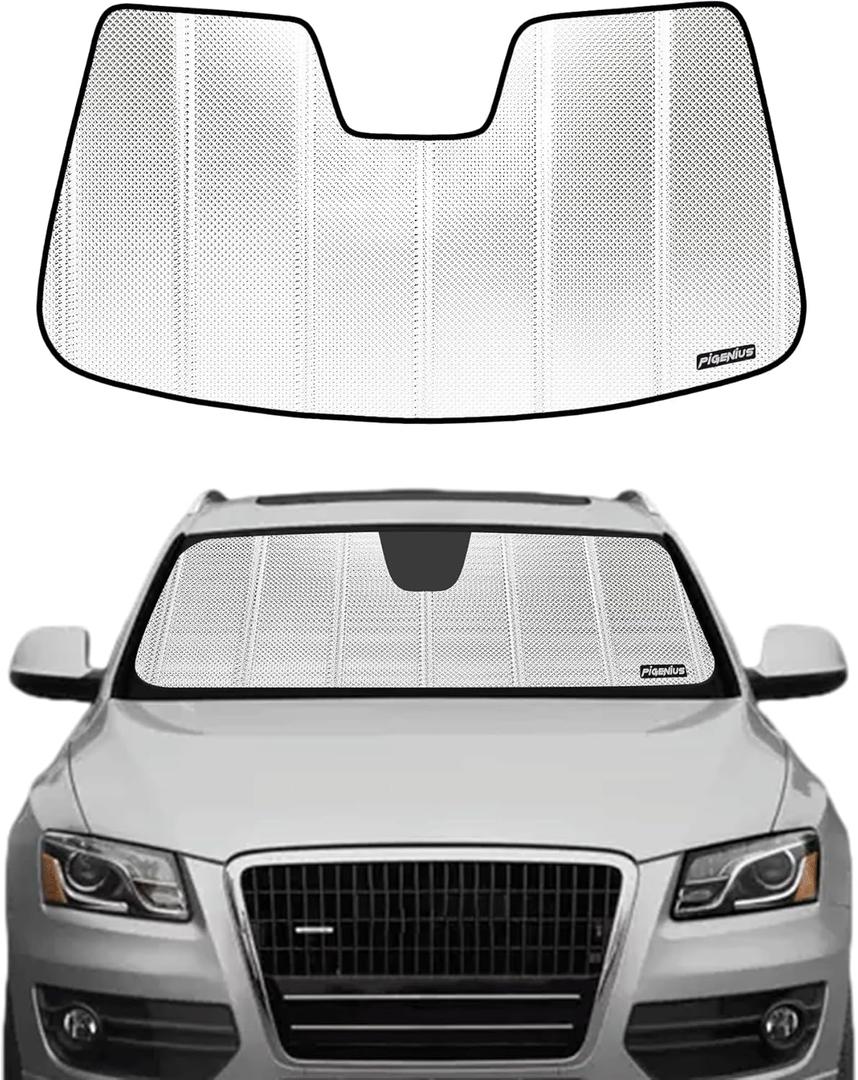 Windshield Sun Shade for 2009-2017 Audi Q5, 2014-2017 Audi SQ5. Front Window Sunshade with Storage Bag