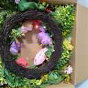 Briful 24 Inch Fall Wreath for Front Door, Autumn Floral Wreath | With Silk Peonies Orange Rose, Berries, for Thanksgiving Harvest Festival, Indoor Outdoor Farmhouse Wall Window Decor