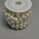 16.4 FT Pearl Beads Garland for Decoration, 12MM Ivory Craft Pearl Beads String Roll Spool for DIY Craft Wedding Party Christmas Tree Decoration