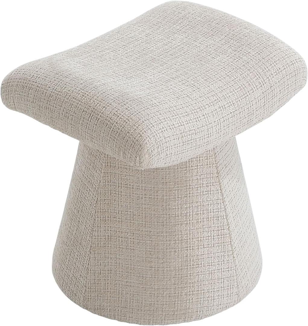 Get Set Style Modern Ottoman with Soft Padded Seat, Multifunctional Vanity Stool, Upholstered Footrest Stool for Living Room and Bedroom, Large